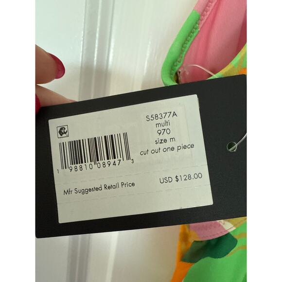 NWT Kate Spade Cutout One Piece Swimsuit in Cucumber Floral, M - Picture 5 of 5
